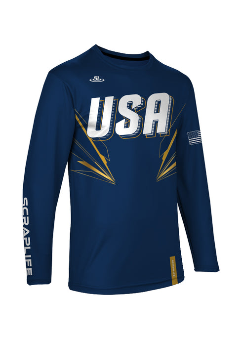 Scraplife USA Gold Collection Sublimated Long Sleeve Tee Navy - Youth